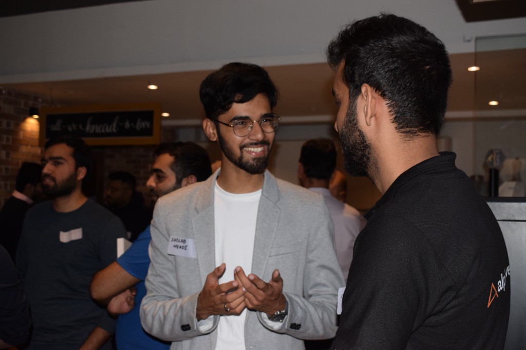 Networking at tech meetup